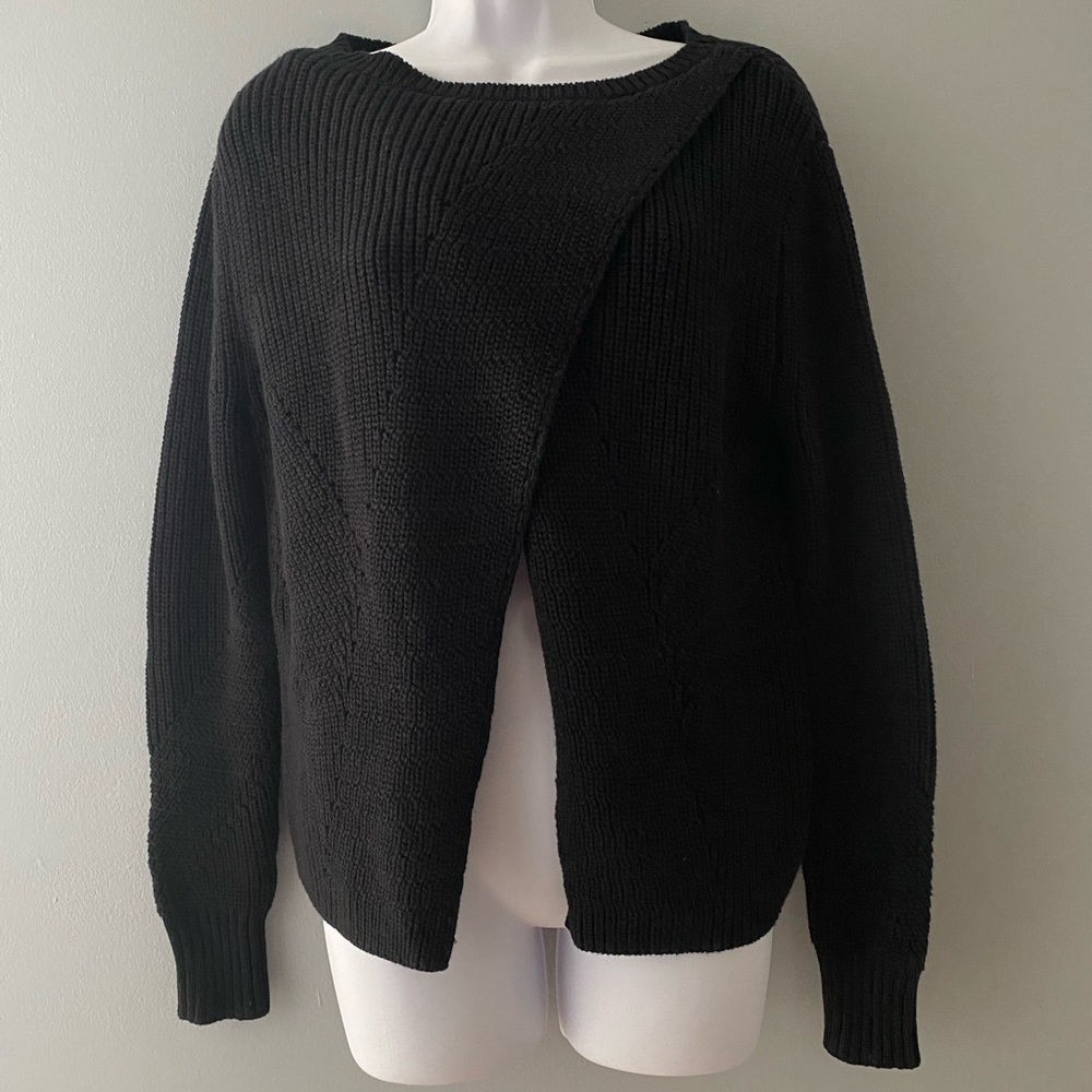 Kate Spade Saturday Black Cross Over Sweater
